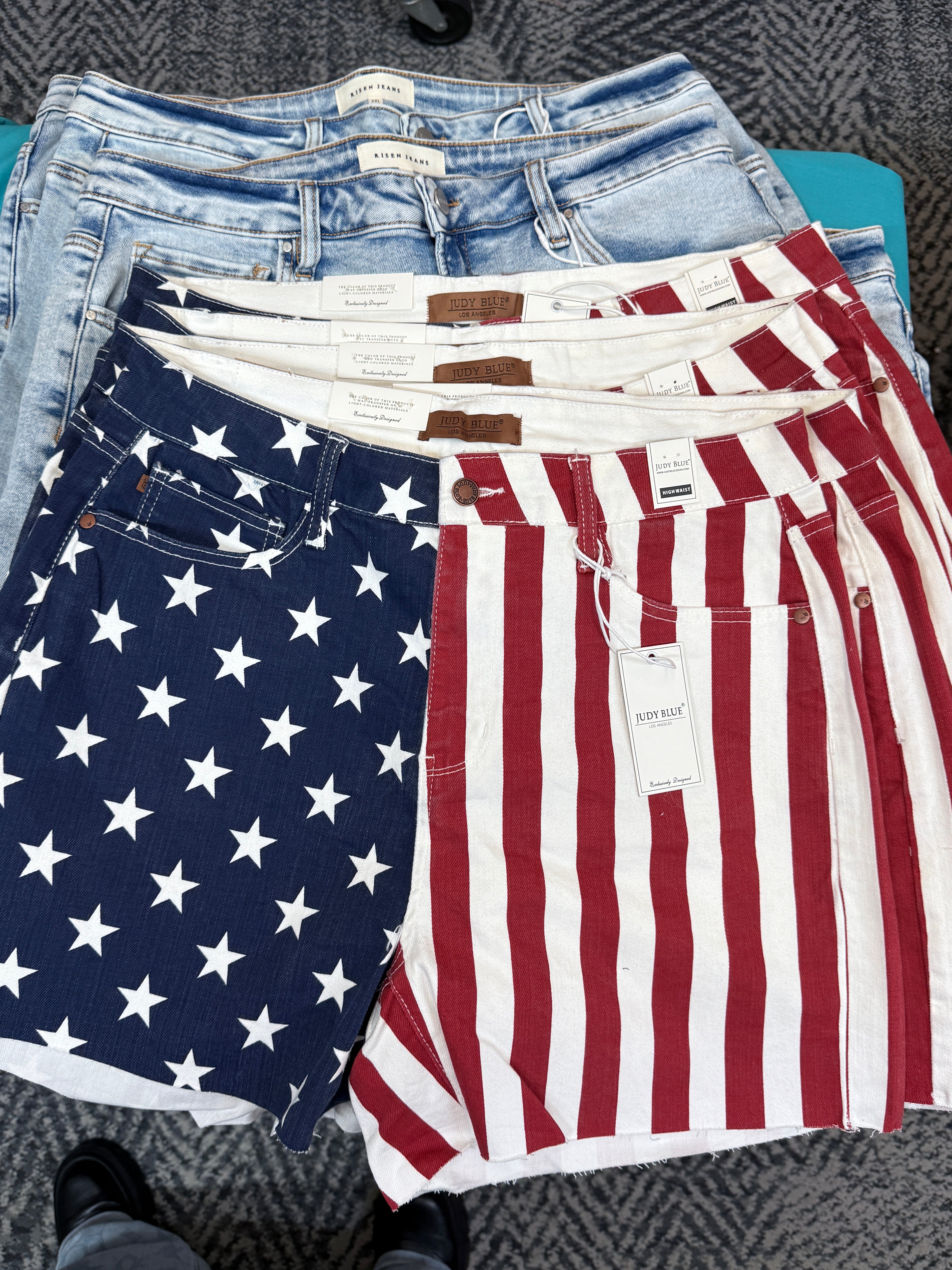 Judy Blue High waist Americana Flag Fray Hem Shorts