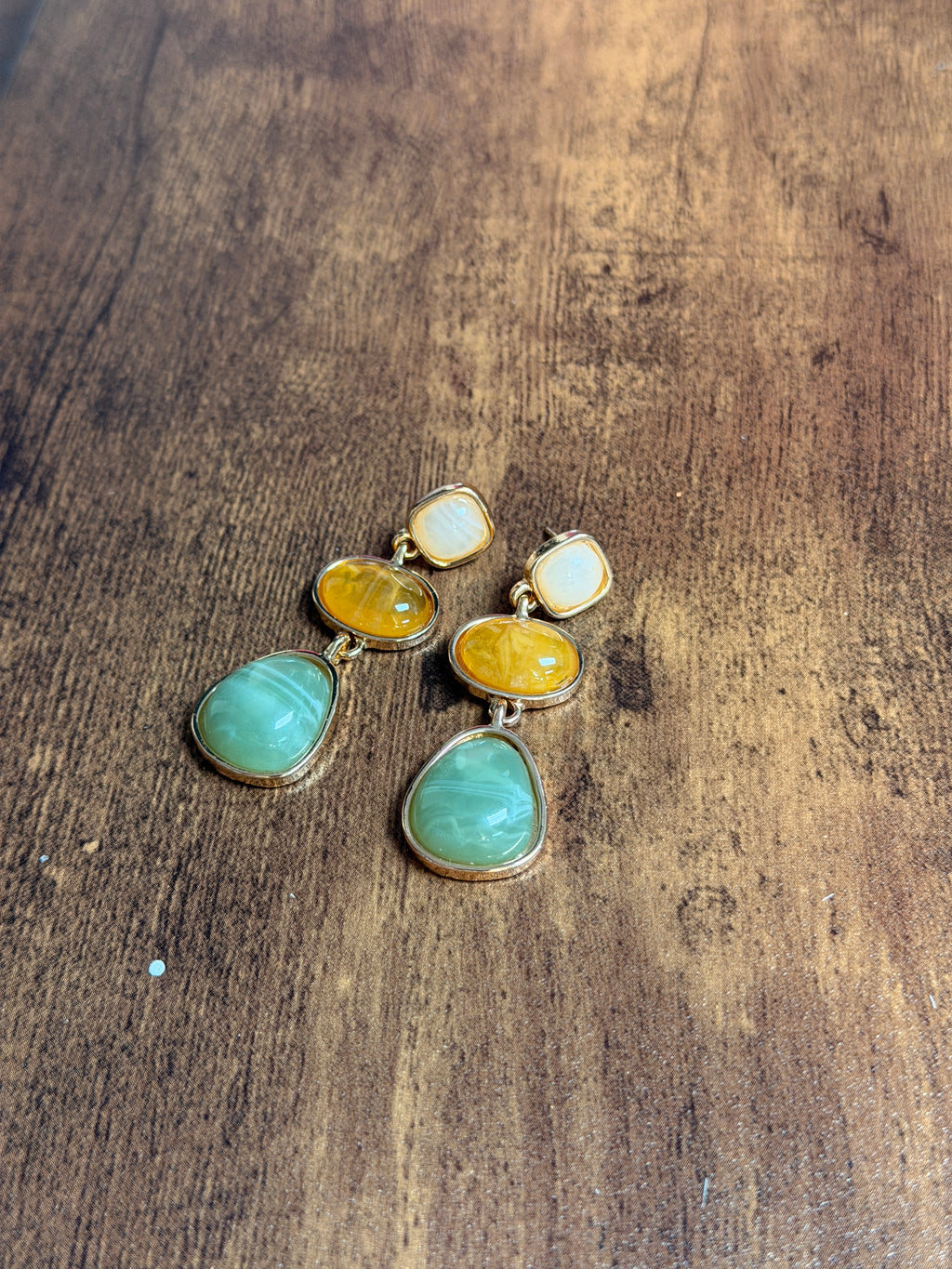 Boho Jewel-tone Drop Post Earrings