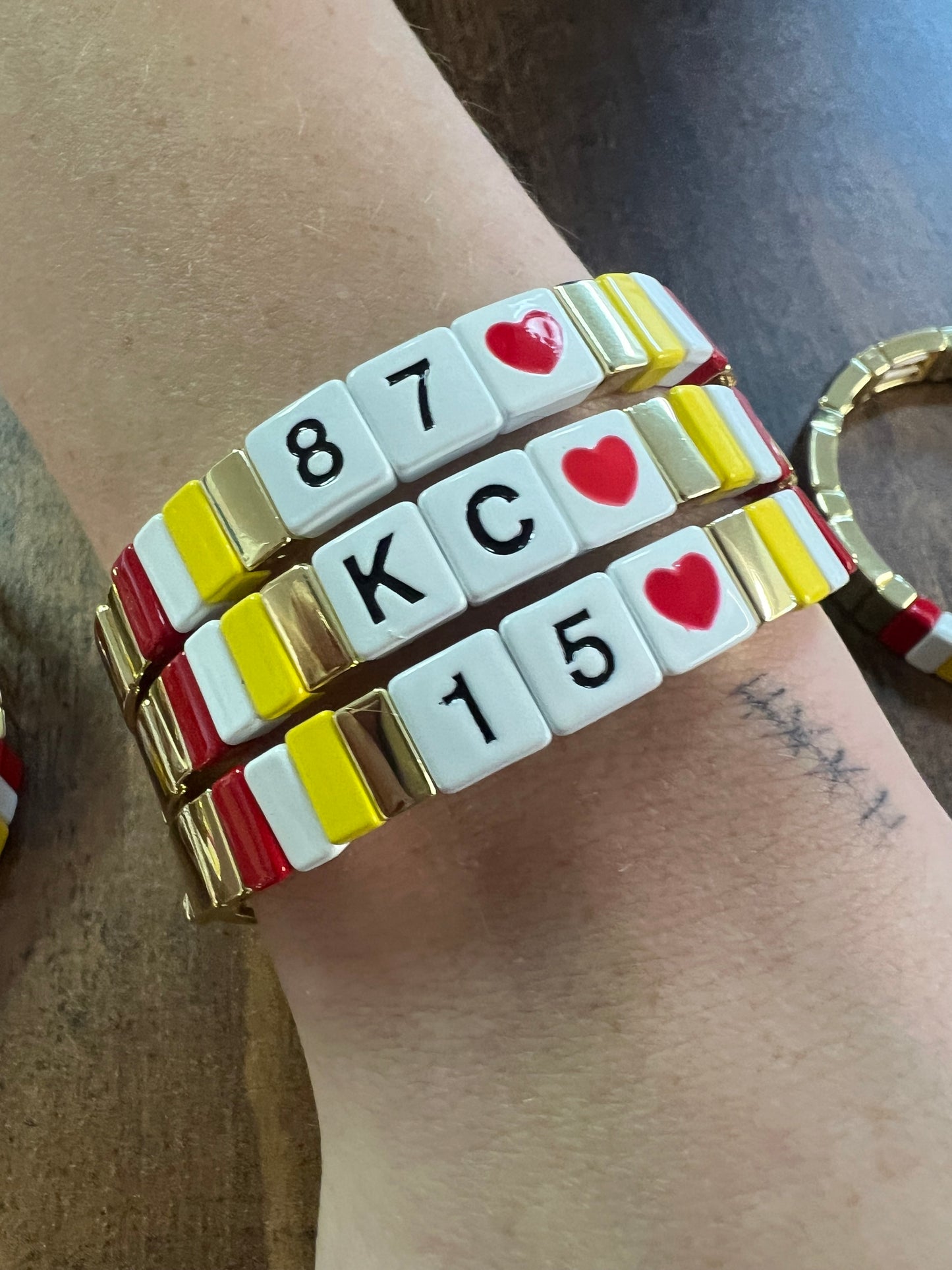 KC CHIEFS Tile Stretch Bracelets