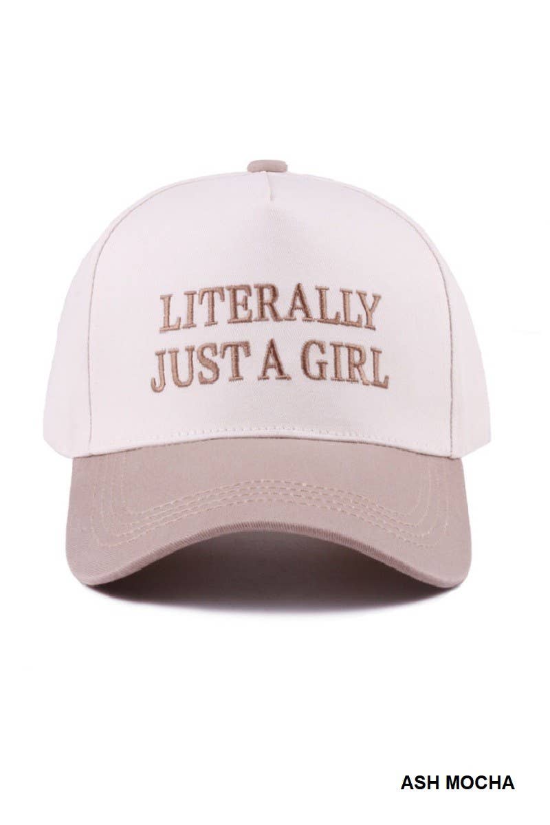 Literally Just A Girl Two Tone Canvas Cotton Cap