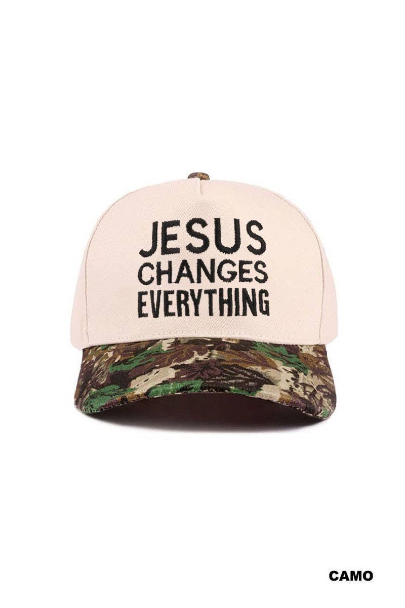 Jesus Changes Everything Two Tone Cotton Hat