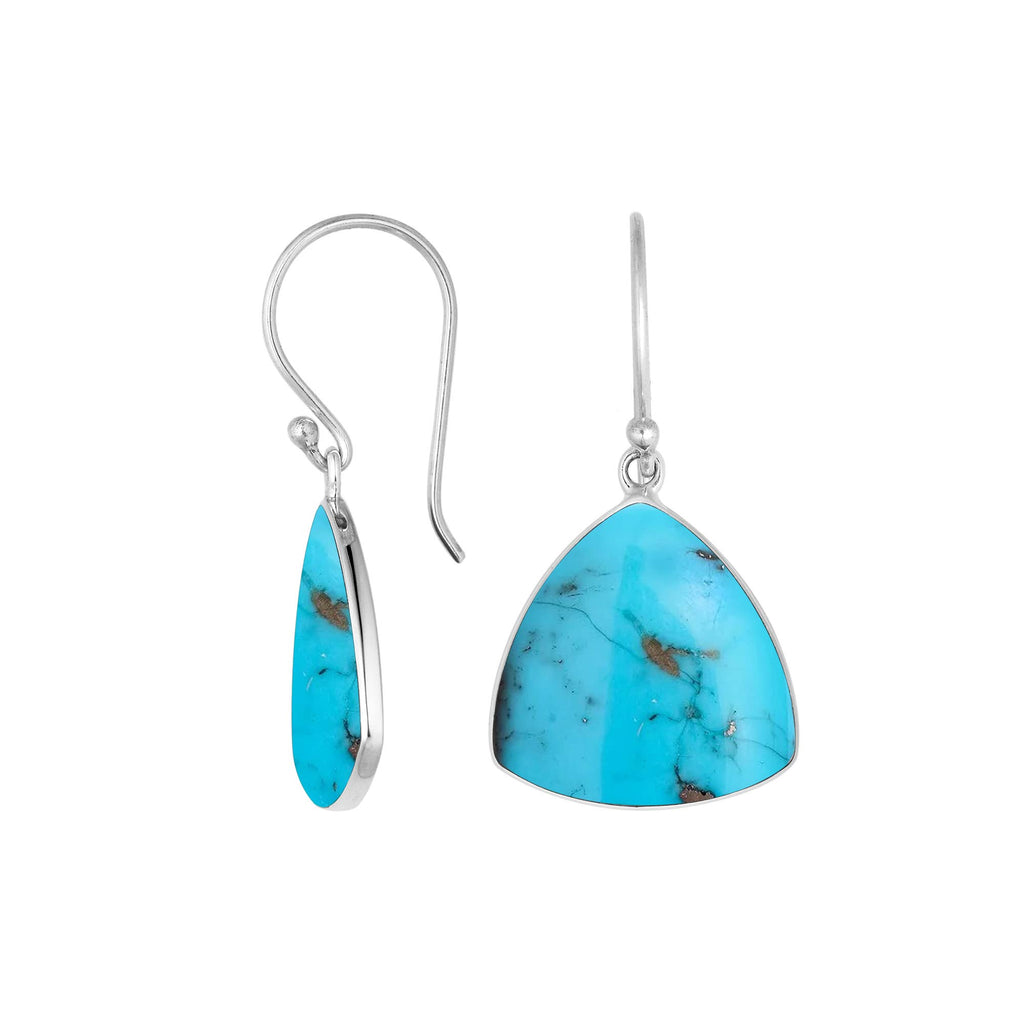 Trianlge Turqouise Sterling Silver Earrings