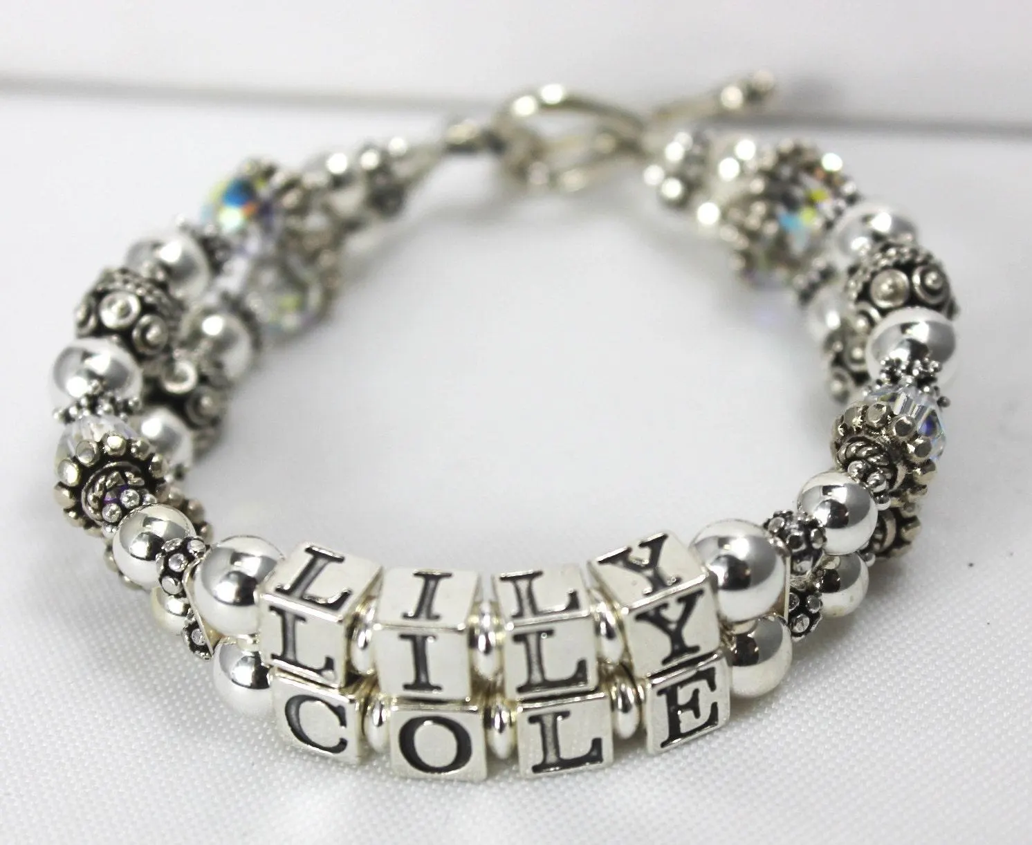 Sterling Silver Mother's or Grandmother's  Name Bracelet