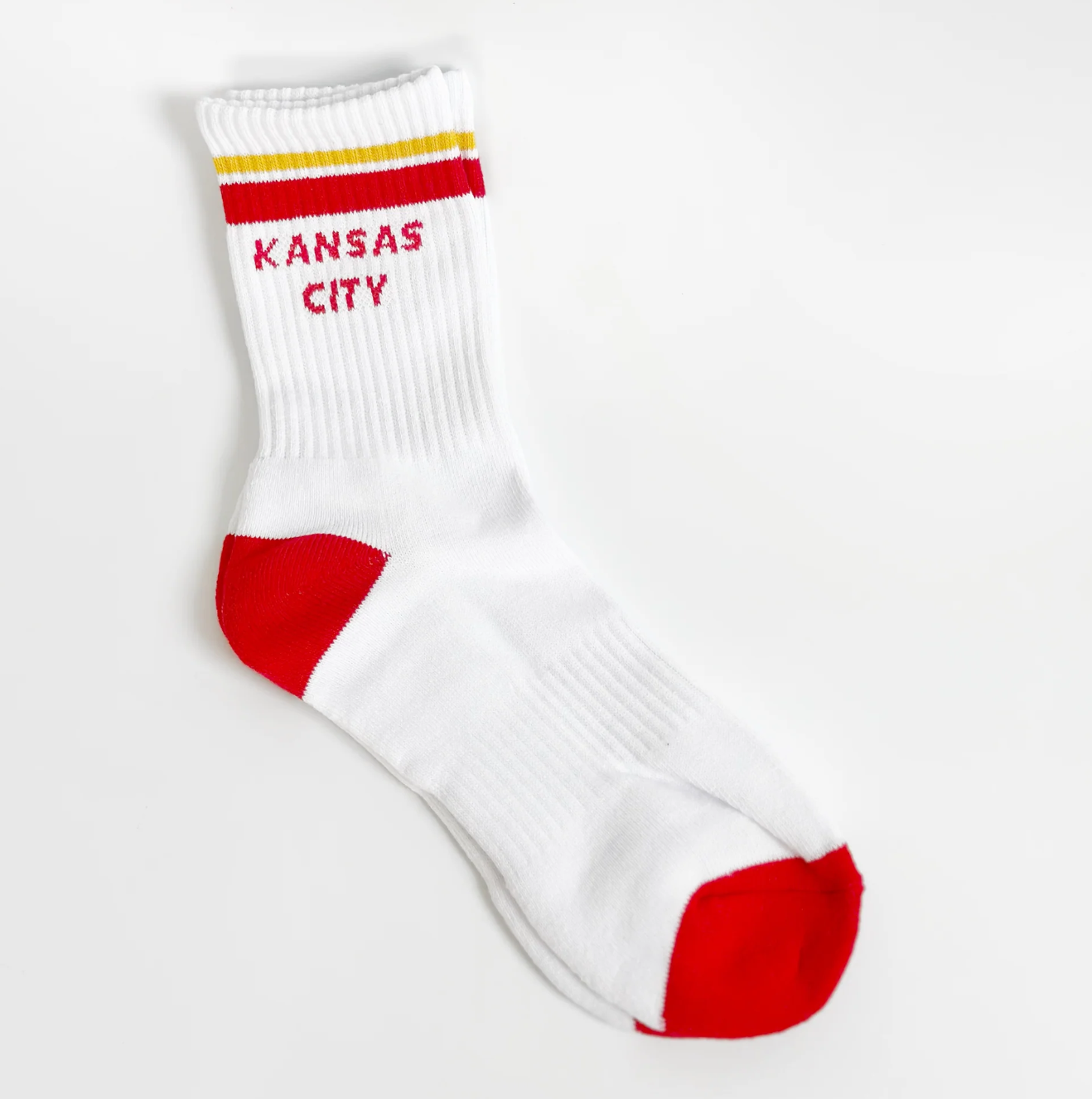 Kansas City Crew Socks - White w/ Red & Yellow