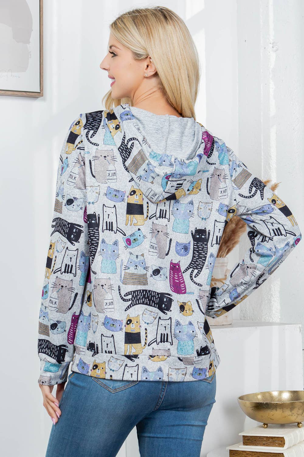 Cat Sweater Knit Pullover Hoodie