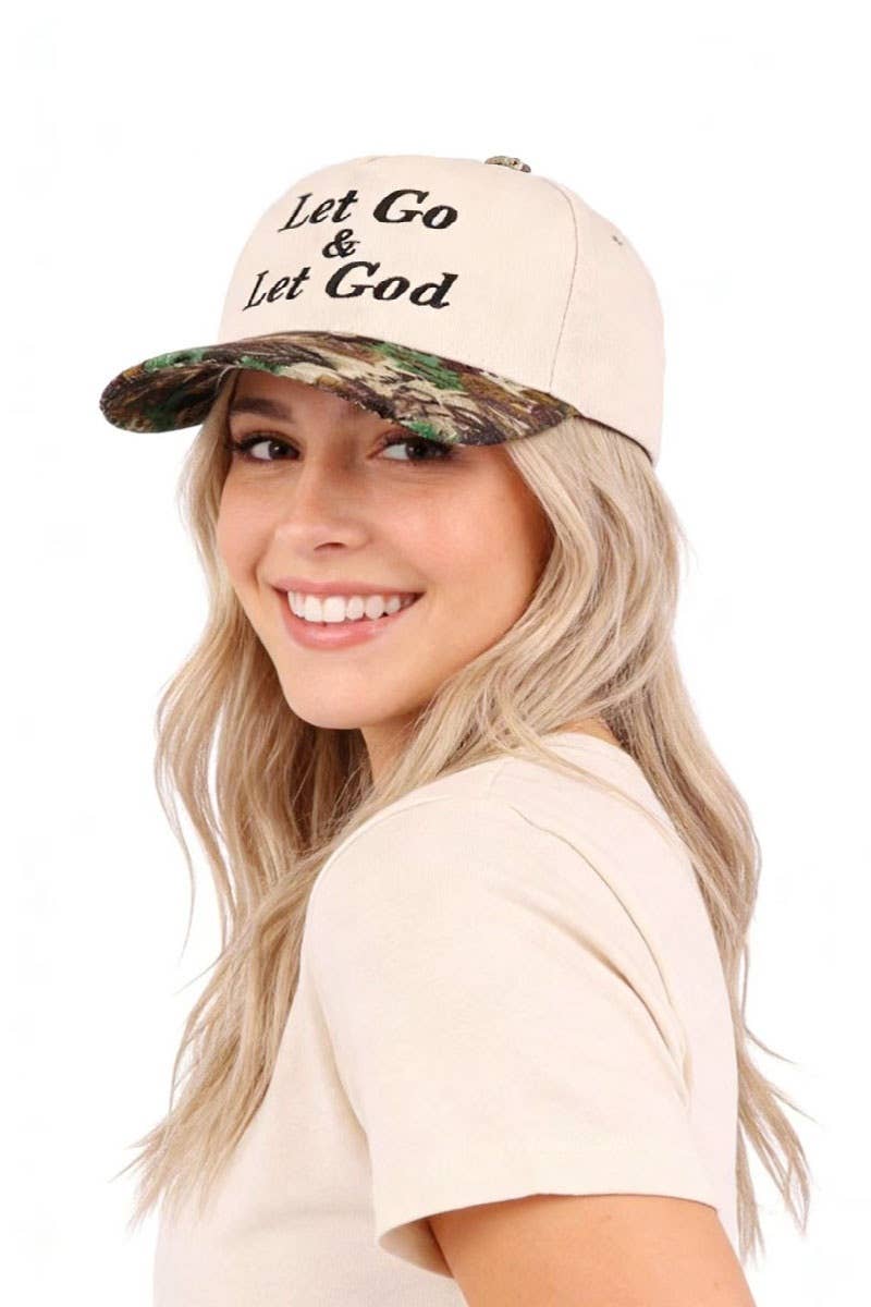 Let Go &amp; Let God Two Tone Cotton Hat