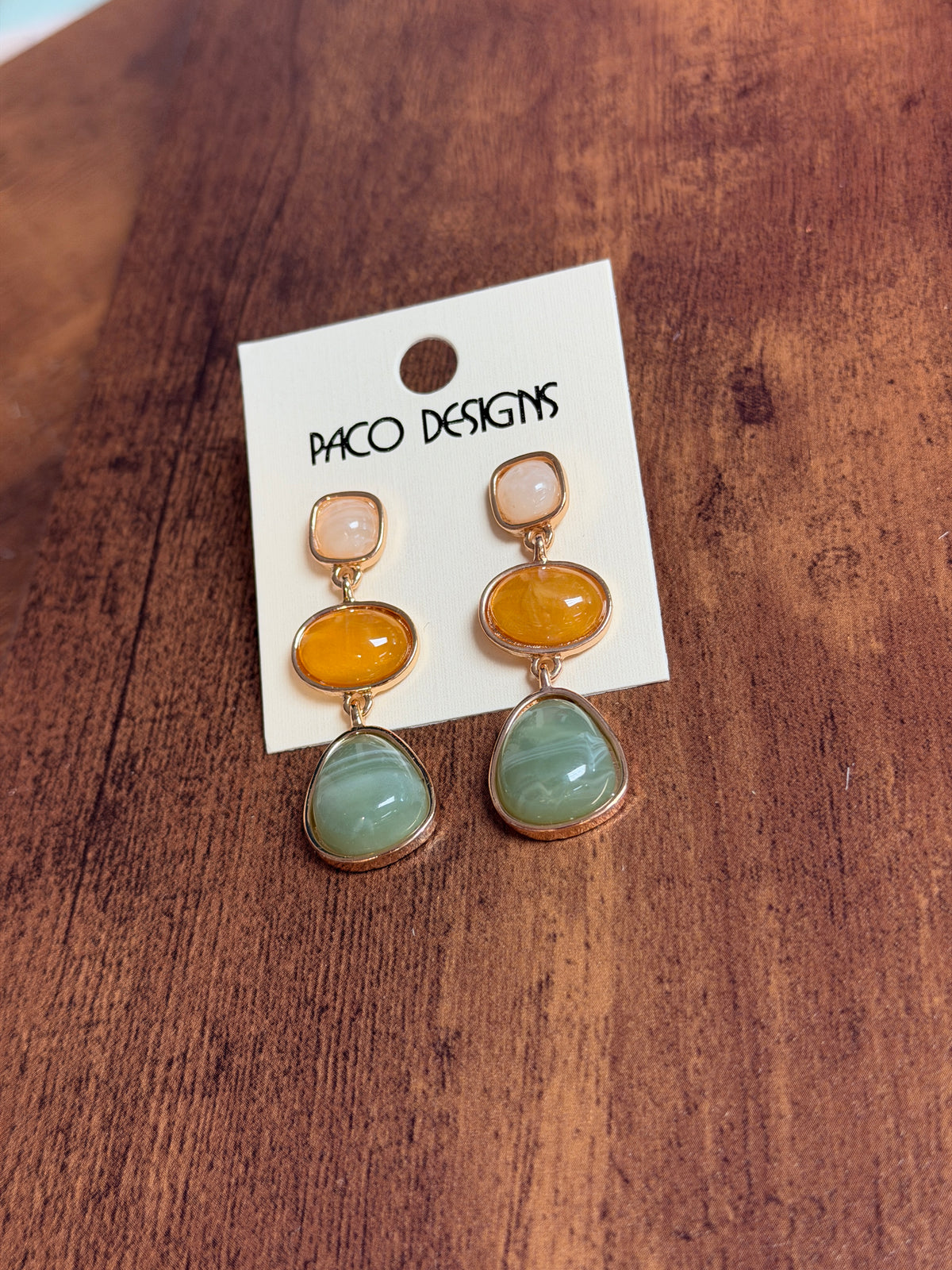 Boho Jewel-tone Drop Post Earrings