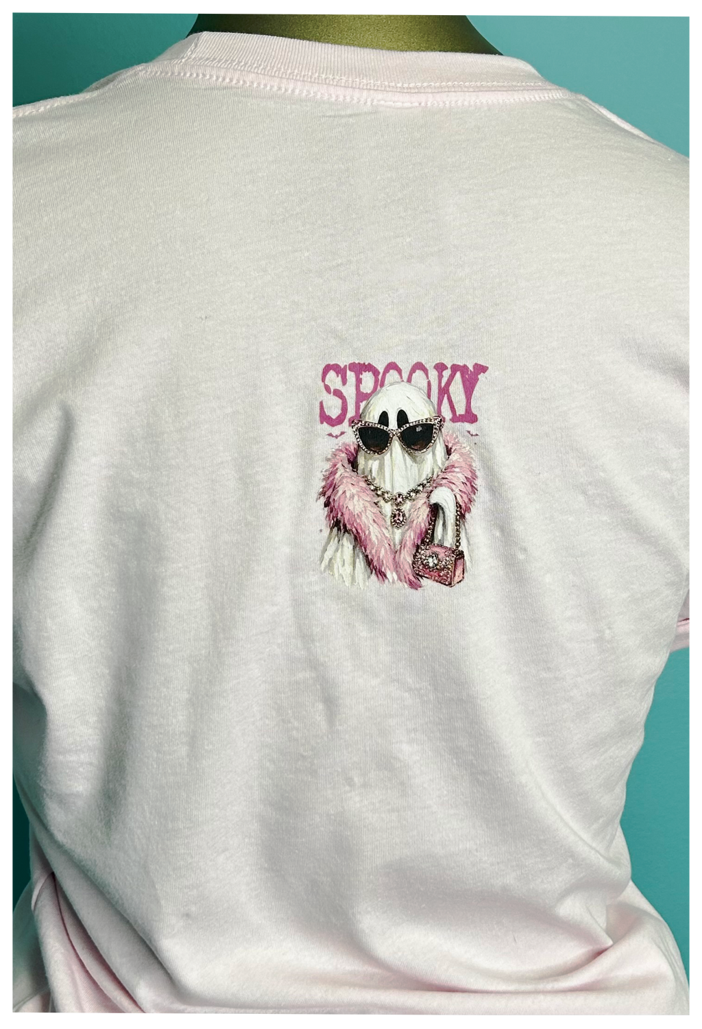 Spooky Ghost Blingy Rhinestone Graphic Tee