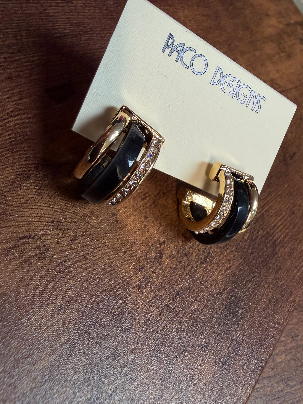 Mini Black Bling Rhinestone Huggie Post Earrings