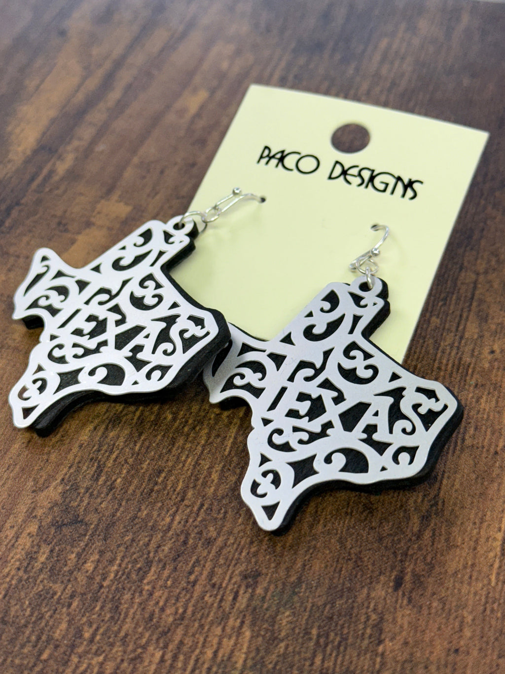 Layered Black & Silver Texas Filagree Earrings