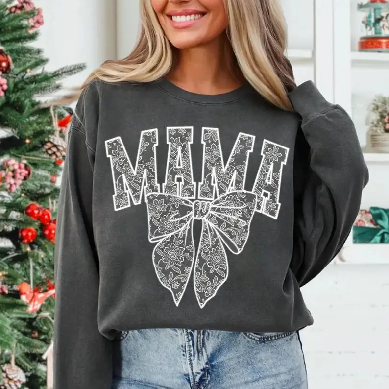 MAMA LACED COQUETTE CREWNECK T-Shirt