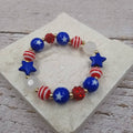 4th of July Bracelet Patriotic Stretch Bracelet