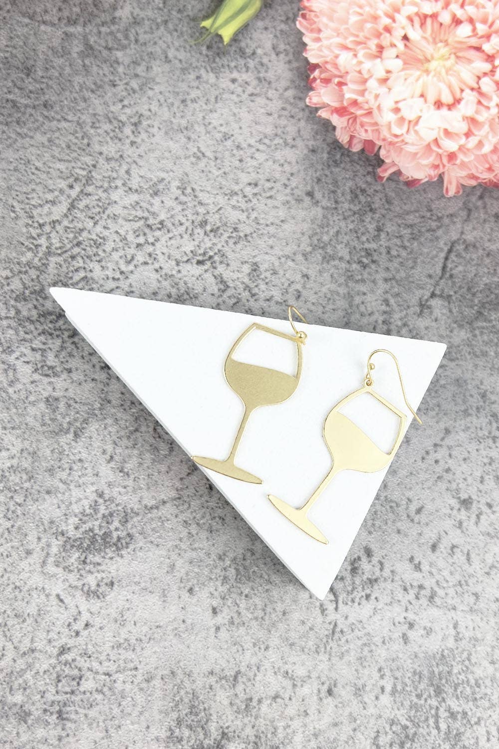 WINE GLASS SHAPE FILIGREE HOOK EARRING