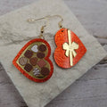 Candy Box Gift Hearts Valentine Earrings