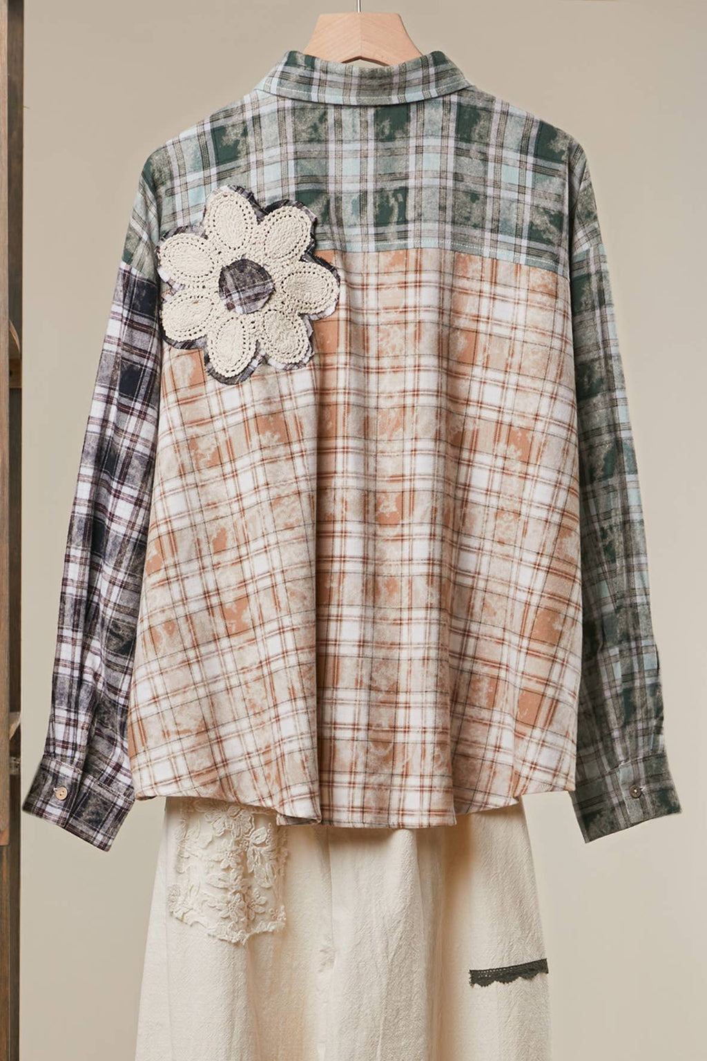 Vintage Patchwork Plaid Shirt Jacket