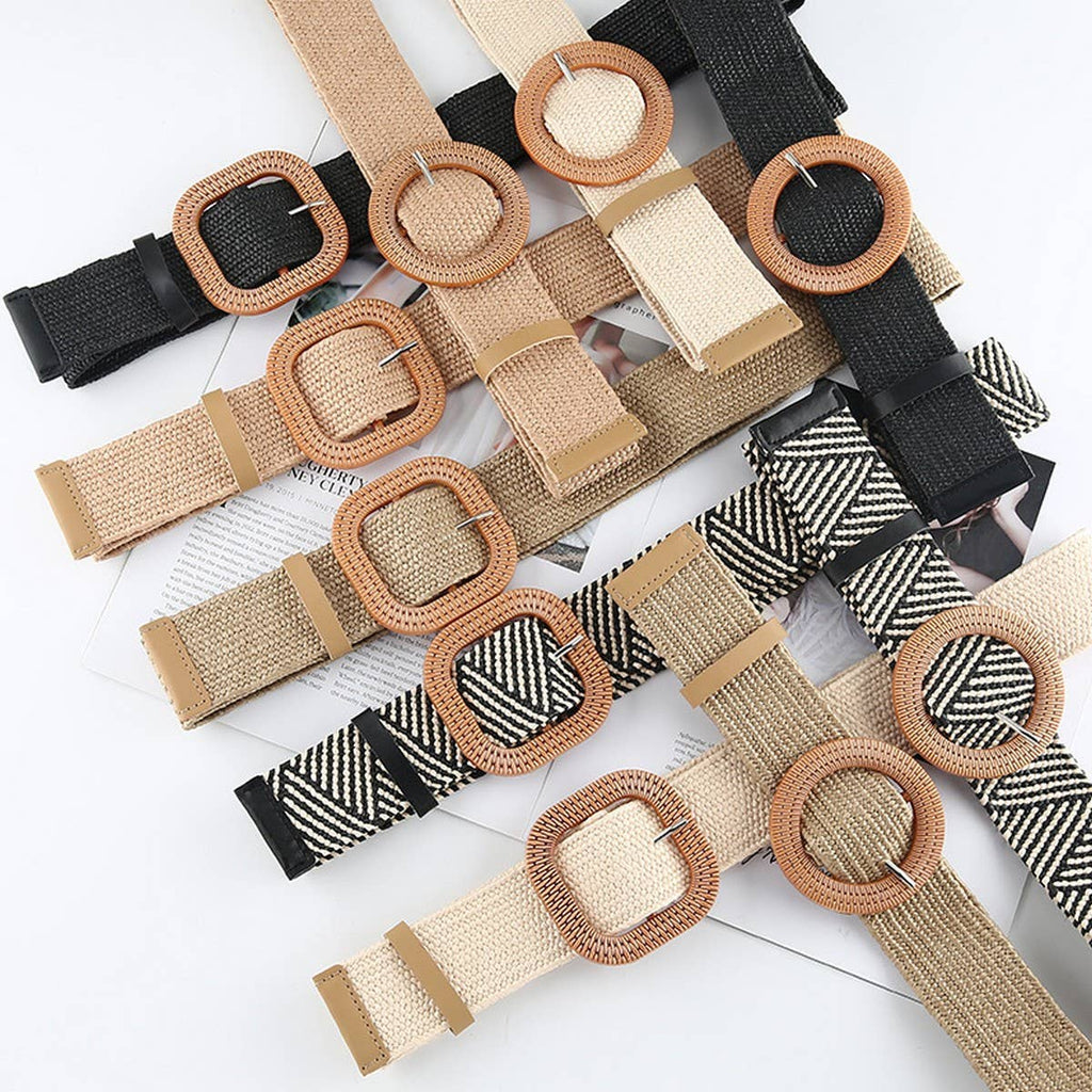 Vintage Braided Round Buckle Belts
