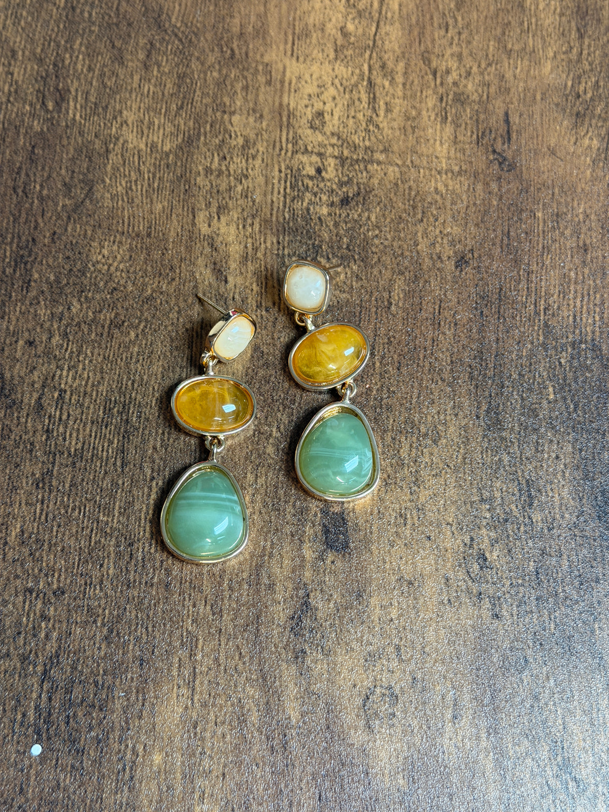 Boho Jewel-tone Drop Post Earrings