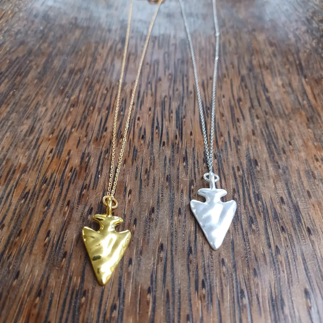 Dainty Hammered Arrowhead Necklace