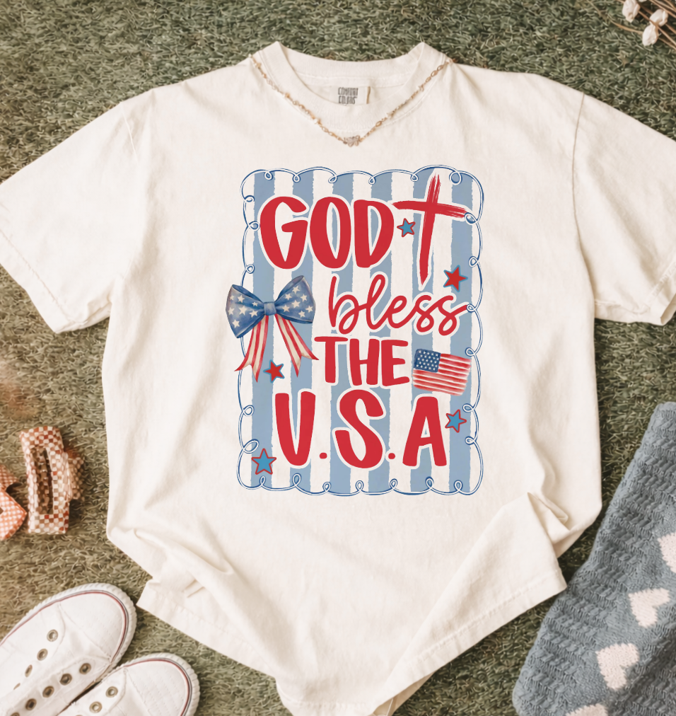 God Bless the USA Tees - Ivory Comfort Colors