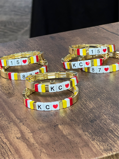 KC CHIEFS Tile Stretch Bracelets