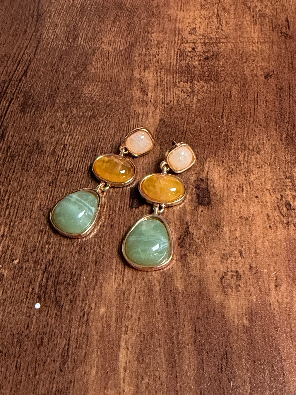 Boho Jewel-tone Drop Post Earrings