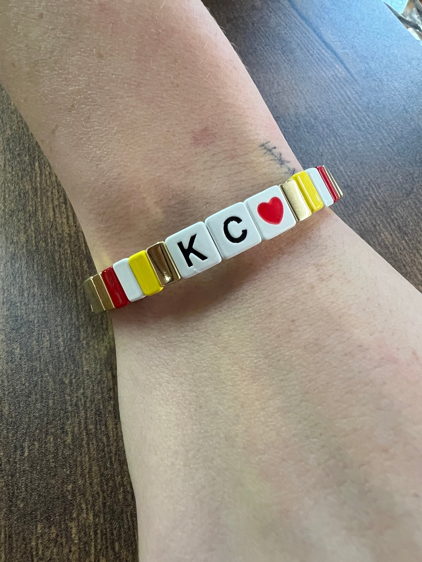 KC CHIEFS Tile Stretch Bracelets