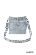 Distressed Faux Leather Crossbody Messenger Bag