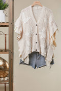 Butterfly Patch Ruffle Sleeve Lace Knit Cardigan