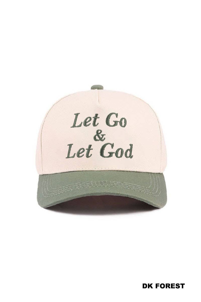 Let Go &amp; Let God Two Tone Cotton Hat