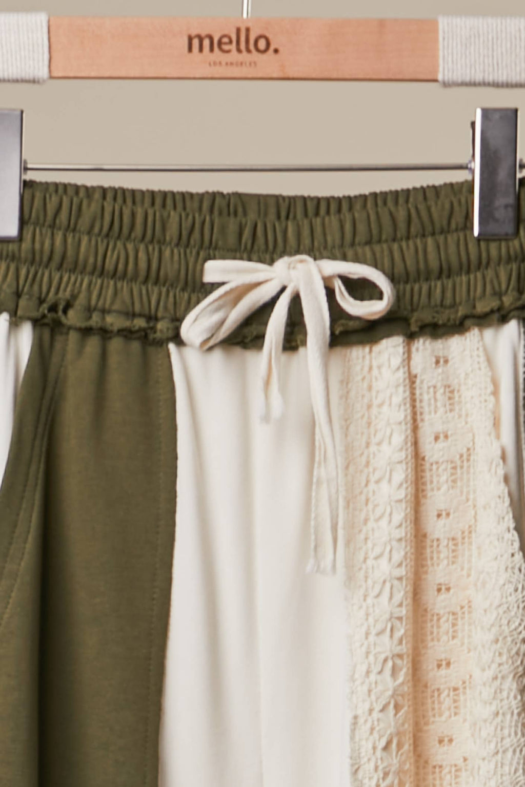 Lace Accents Patchwork Maxi Pants