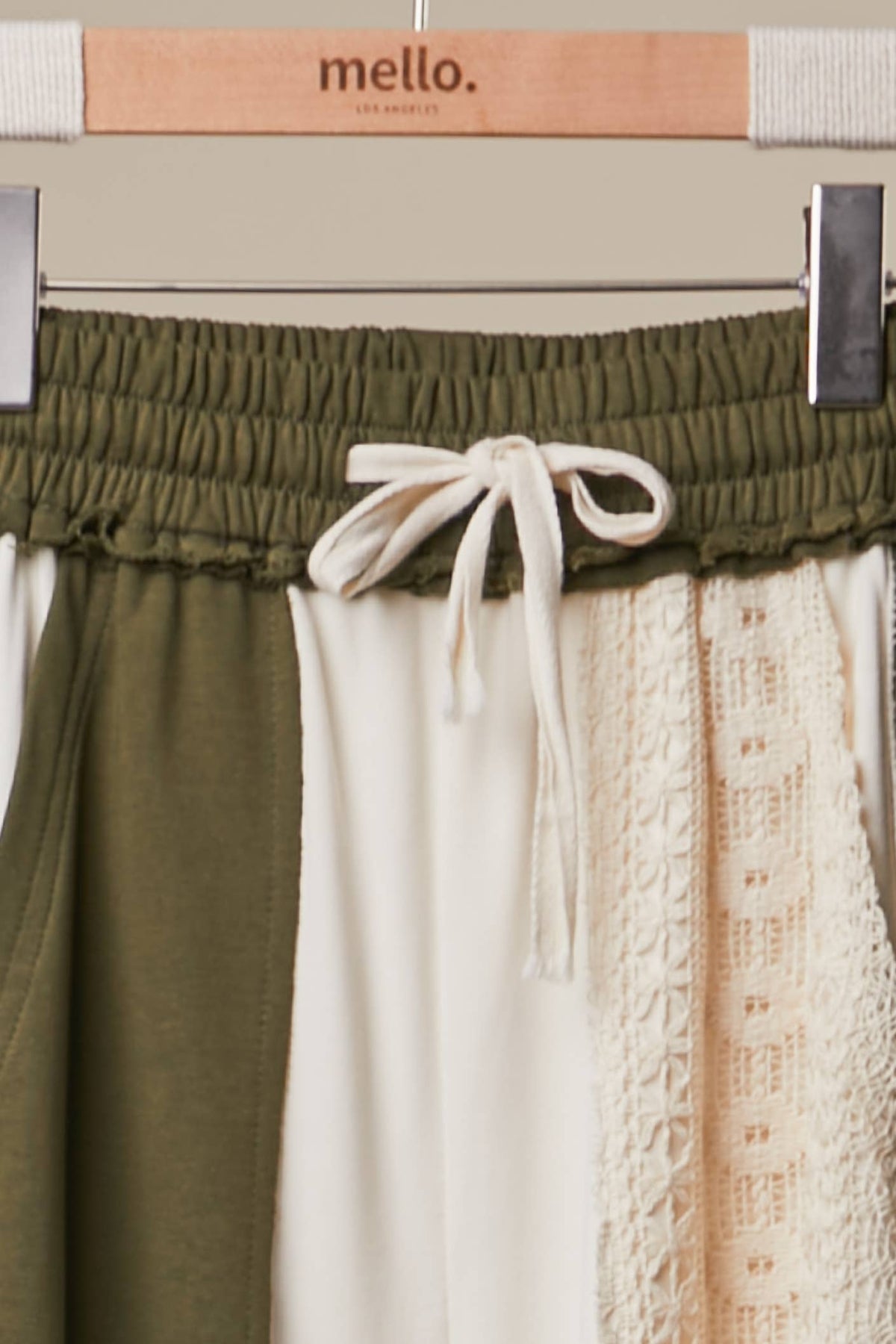 Lace Accents Patchwork Maxi Pants