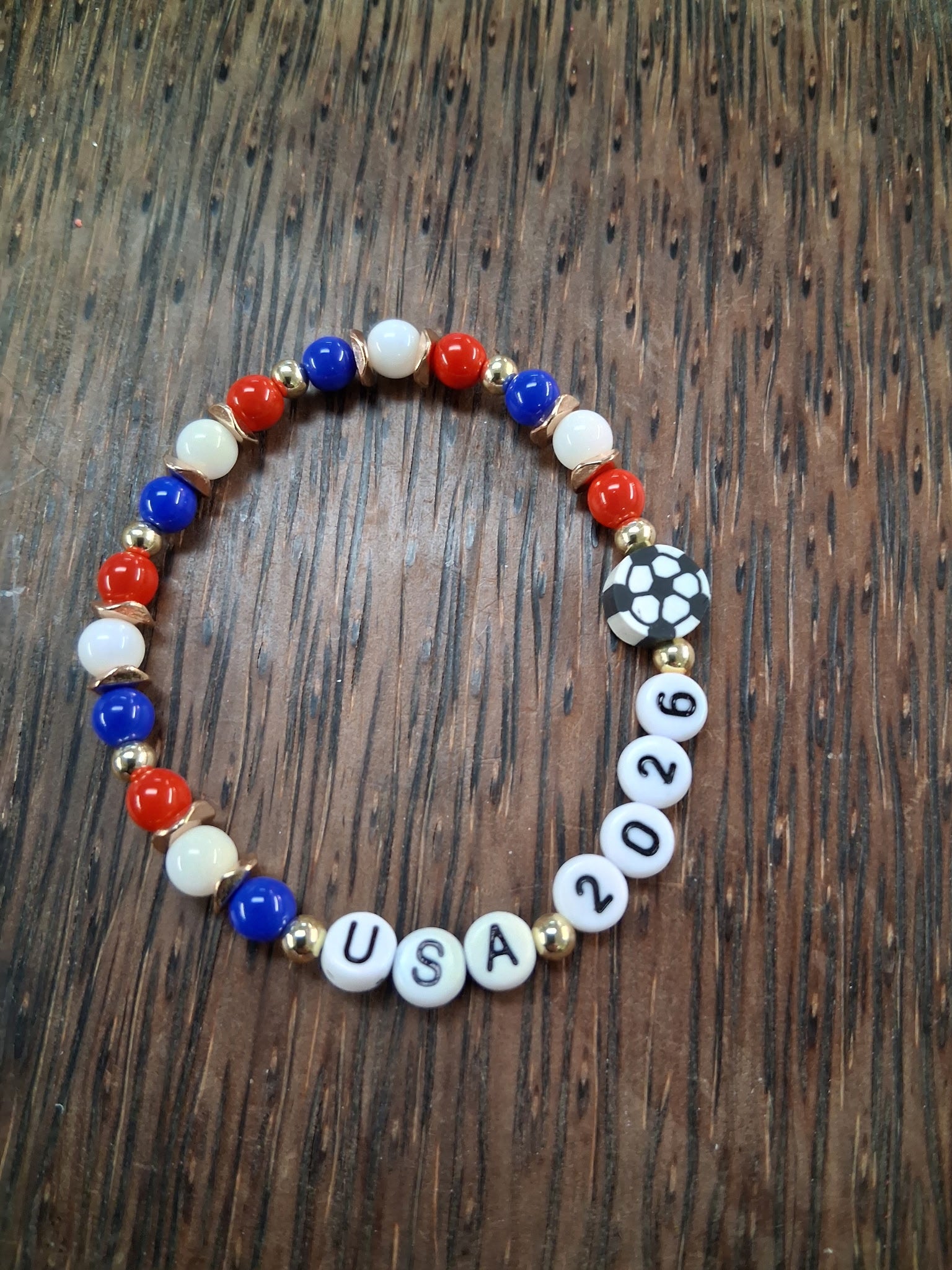 USA Soccer 2026  Beaded Bracelet