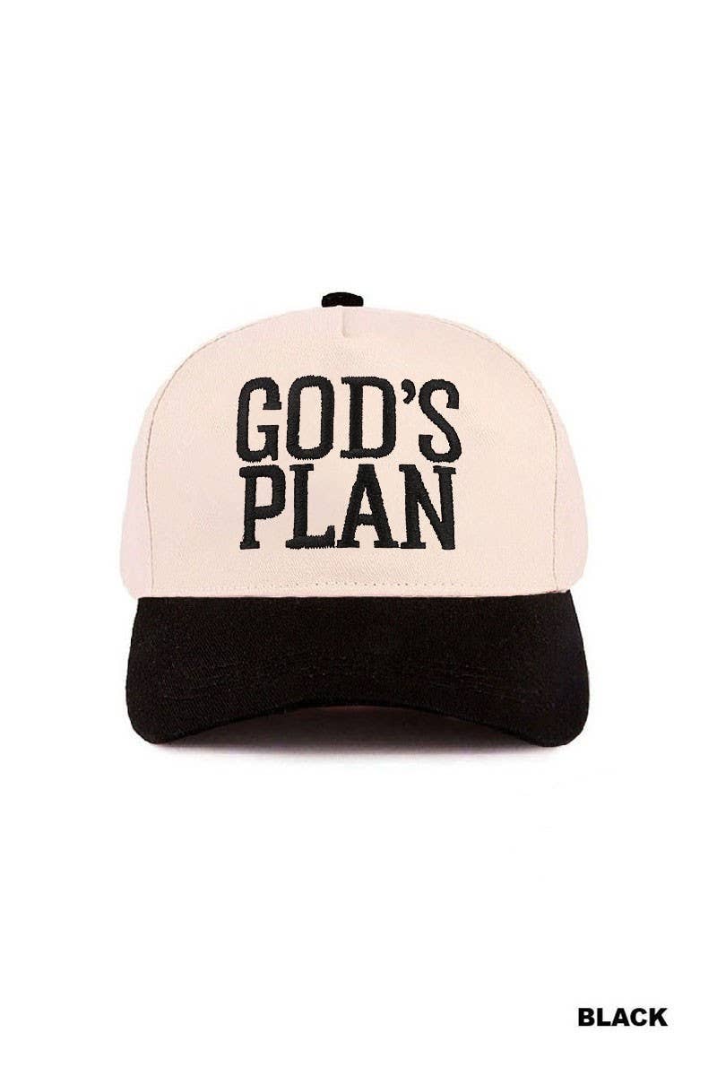 God's Plan Two Tone Cotton Baseball Cap / Hat