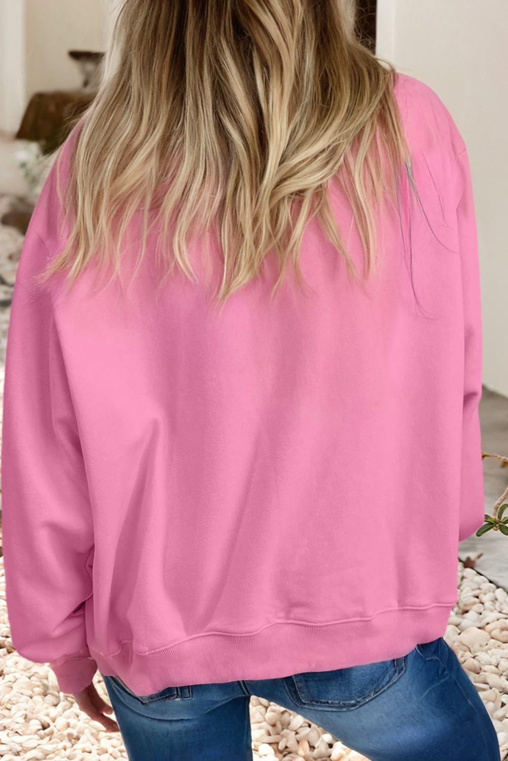 LDC Oversize Blessed Embroidered Mock Neck Sweatshirt | S-4X