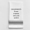 White Kitchen Towel "Grandparents—So easy to operate even a child..."