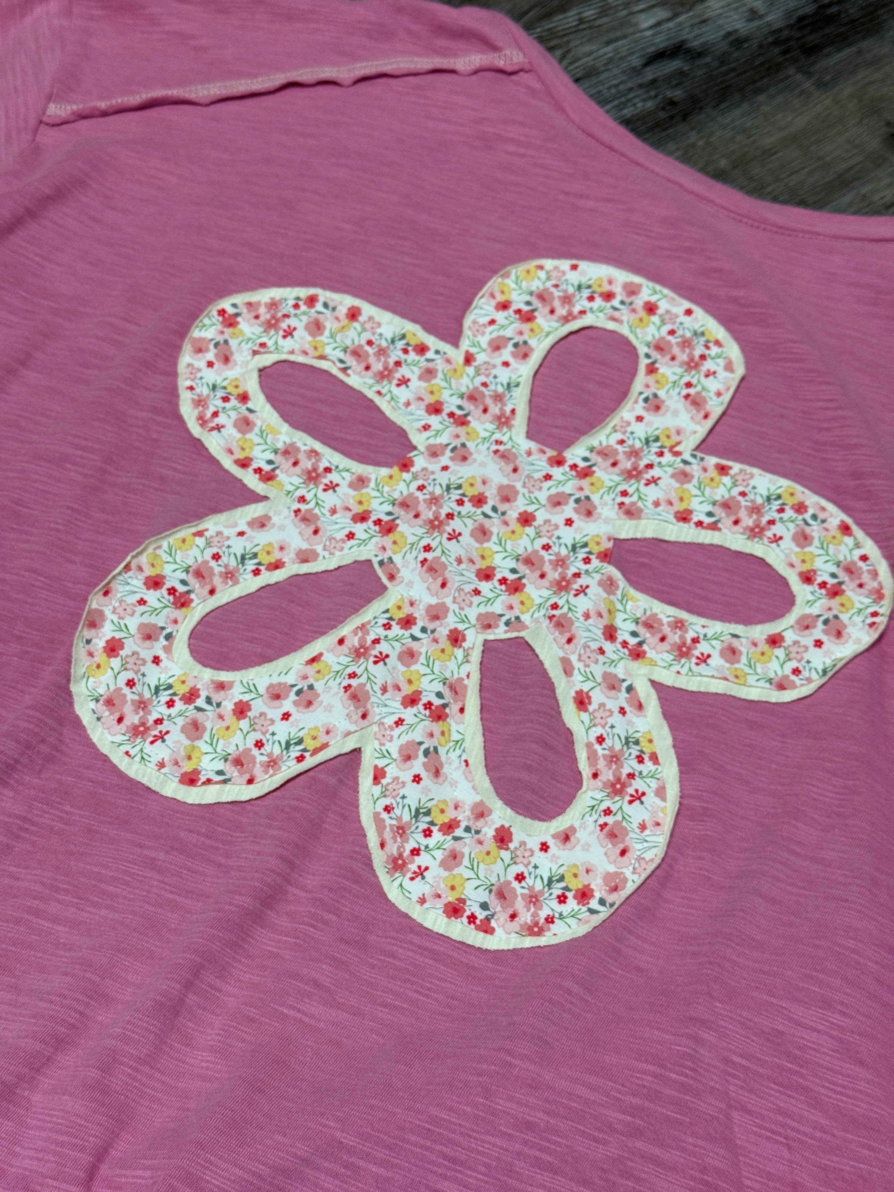Flower Power Patchwork Boho T-shirt