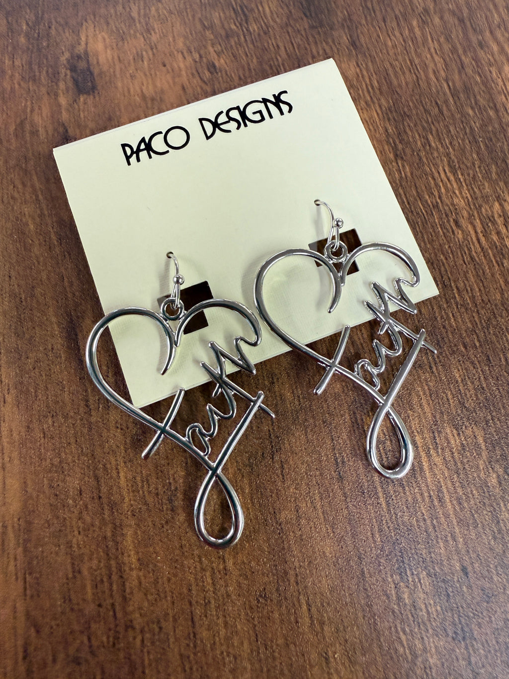 Faith in Love Heart Earrings
