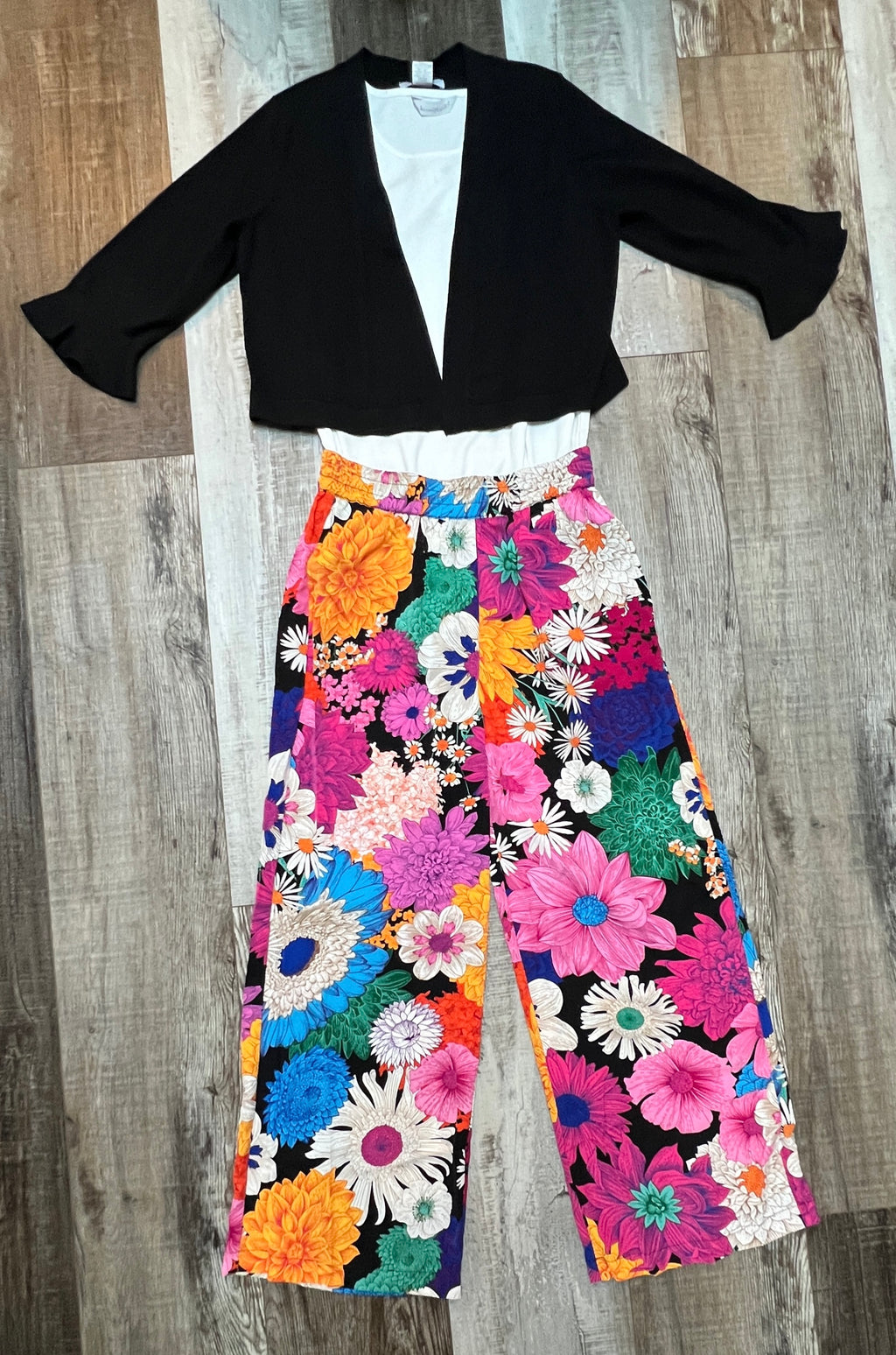 High Waist Flower Print Pants