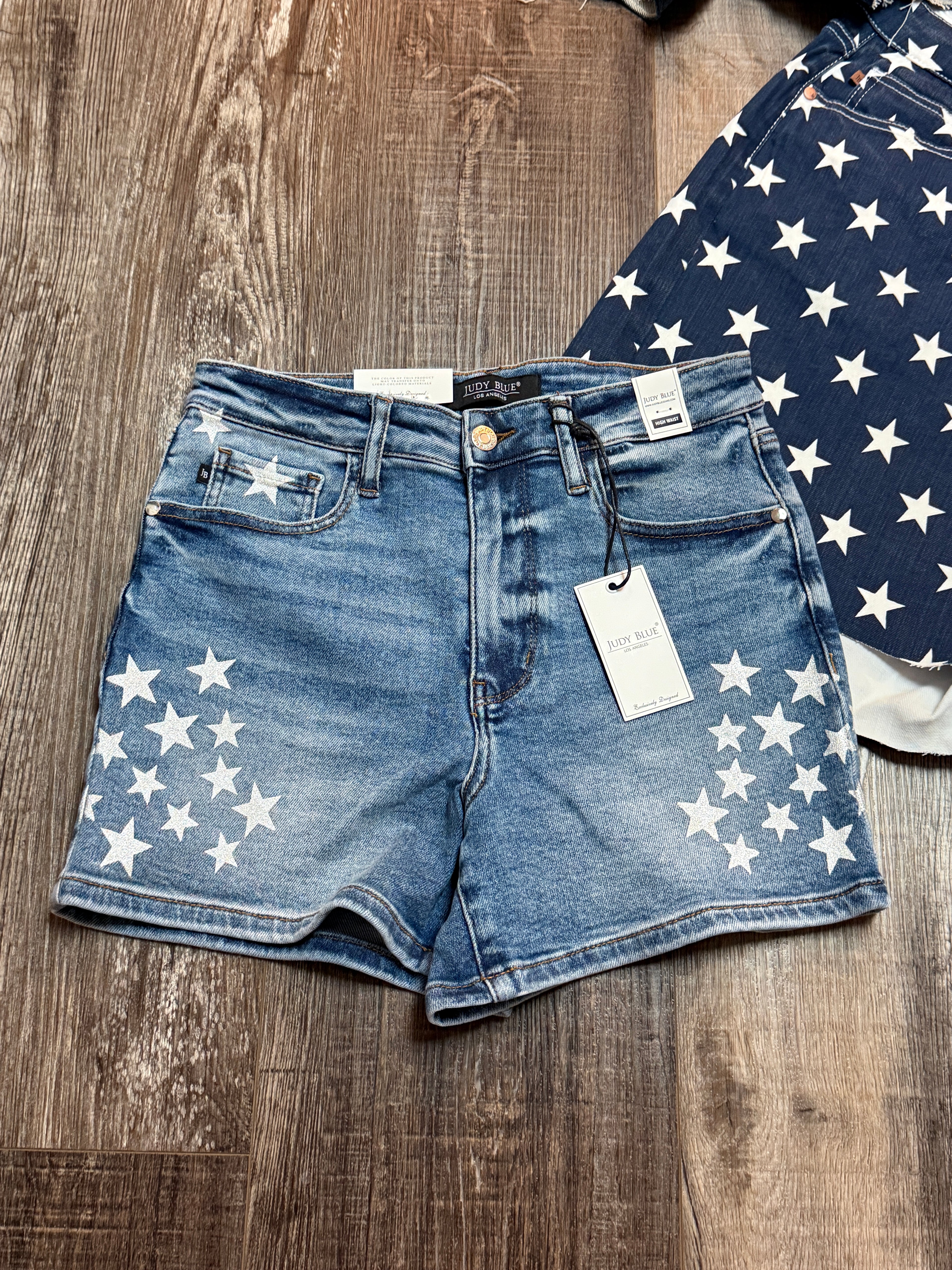 Judy Blue HW Shorts w/ Star Splatter