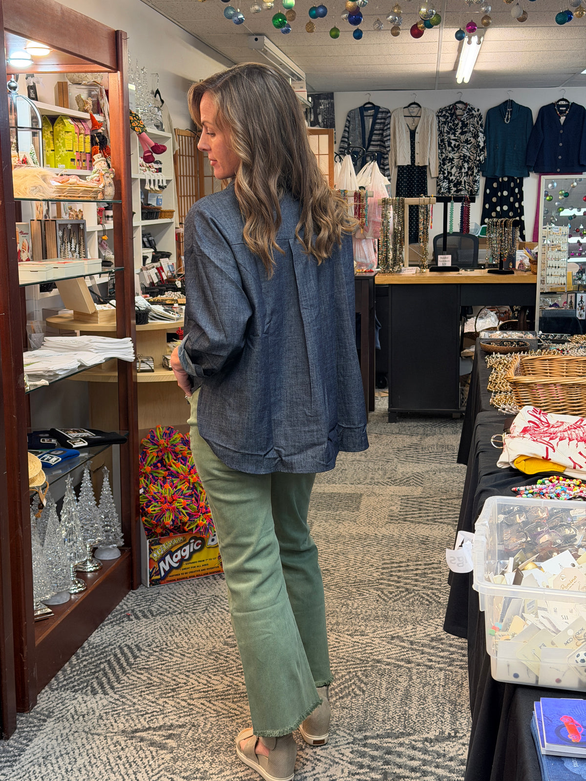 Dark Denim Button Up Shirt by Fun2Fun