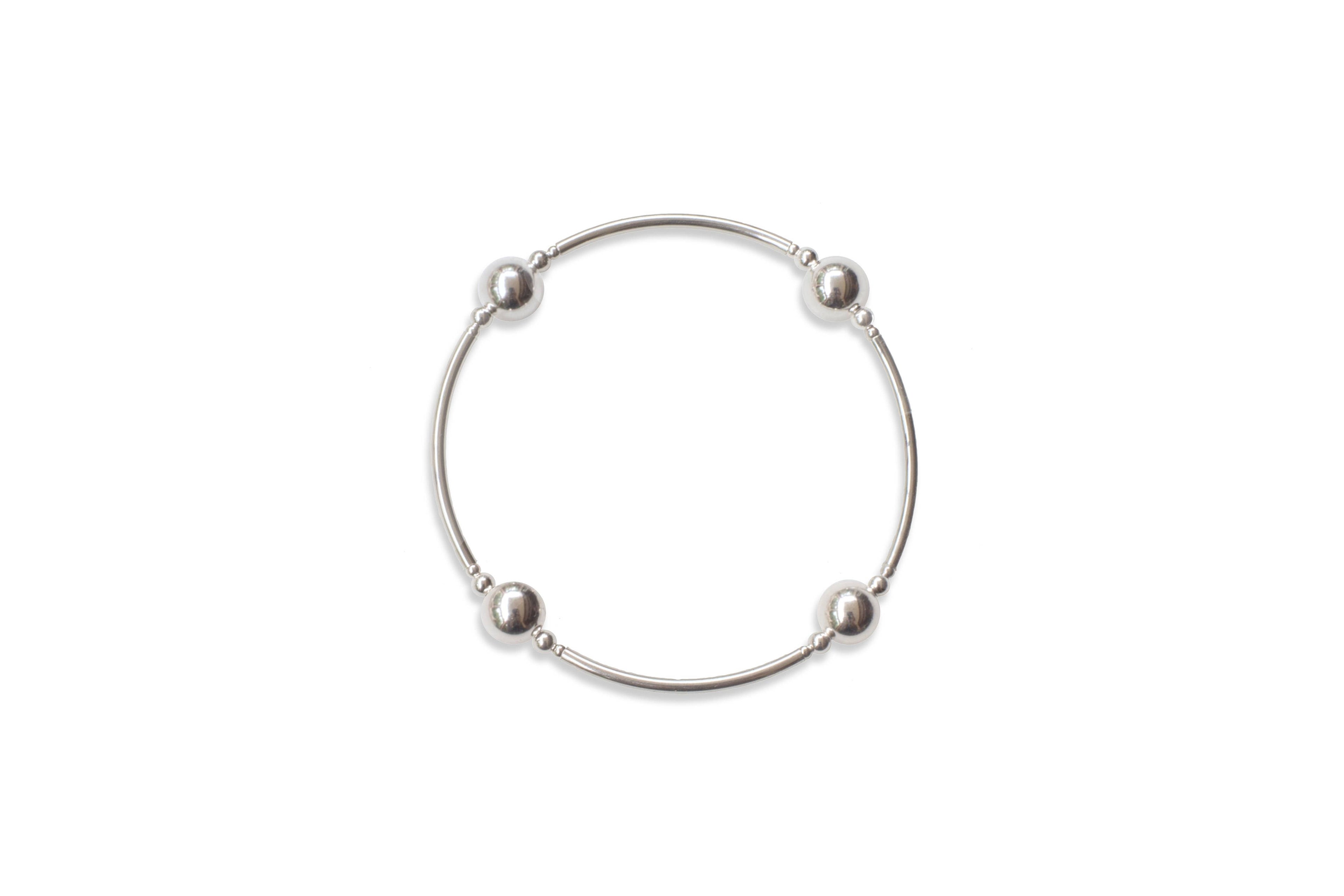 8mm All Sterling Silver Blessing Bracelet