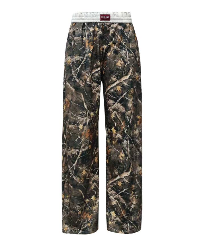 Woodland Camo Print Western Vintage Wide Leg Pants