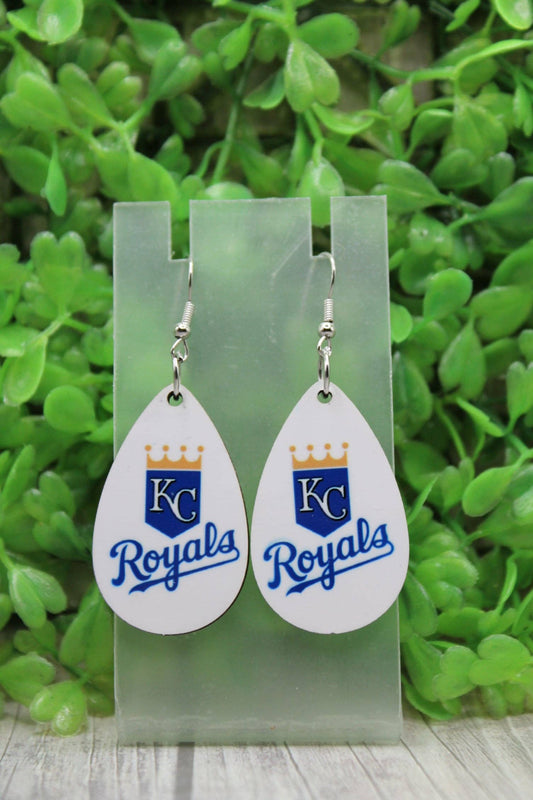 Baseball KC Royals Teardrop Dangle Earrings