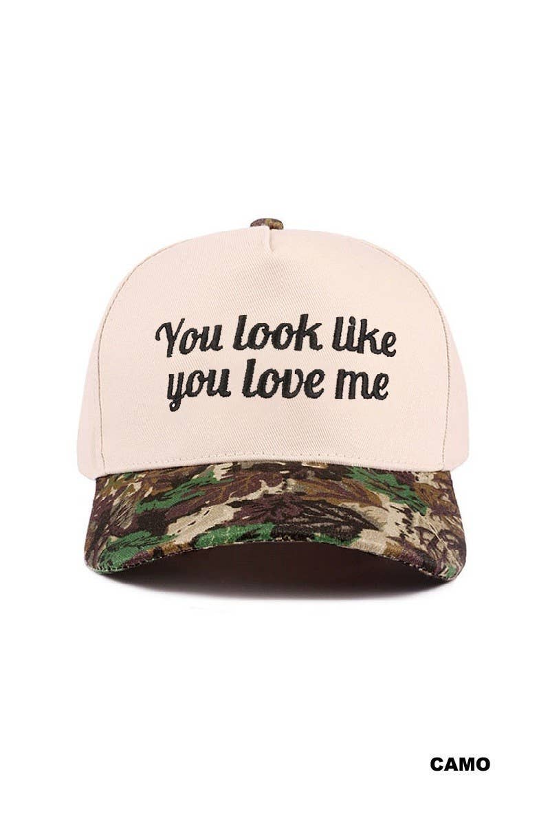 You Look Like You Love Me Two Tone Canvas Cotton Baseball Cap / Hat