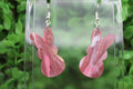 Pink Marble Easter Peep Acrylic Dangle Earrings
