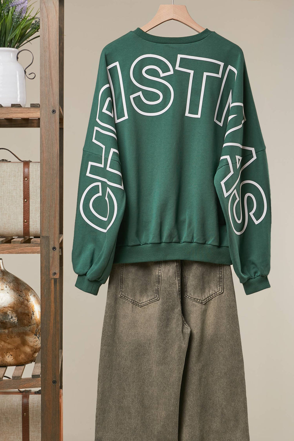 Merry Christmas  Letter print Sweatshirt