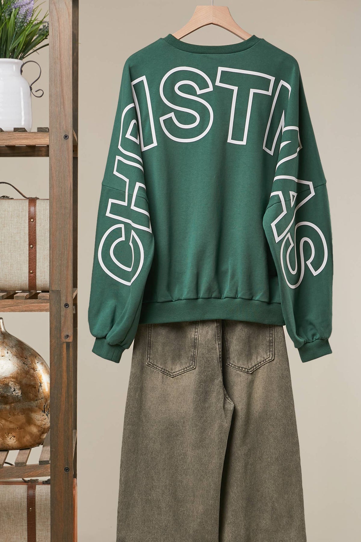 Merry Christmas  Letter print Sweatshirt