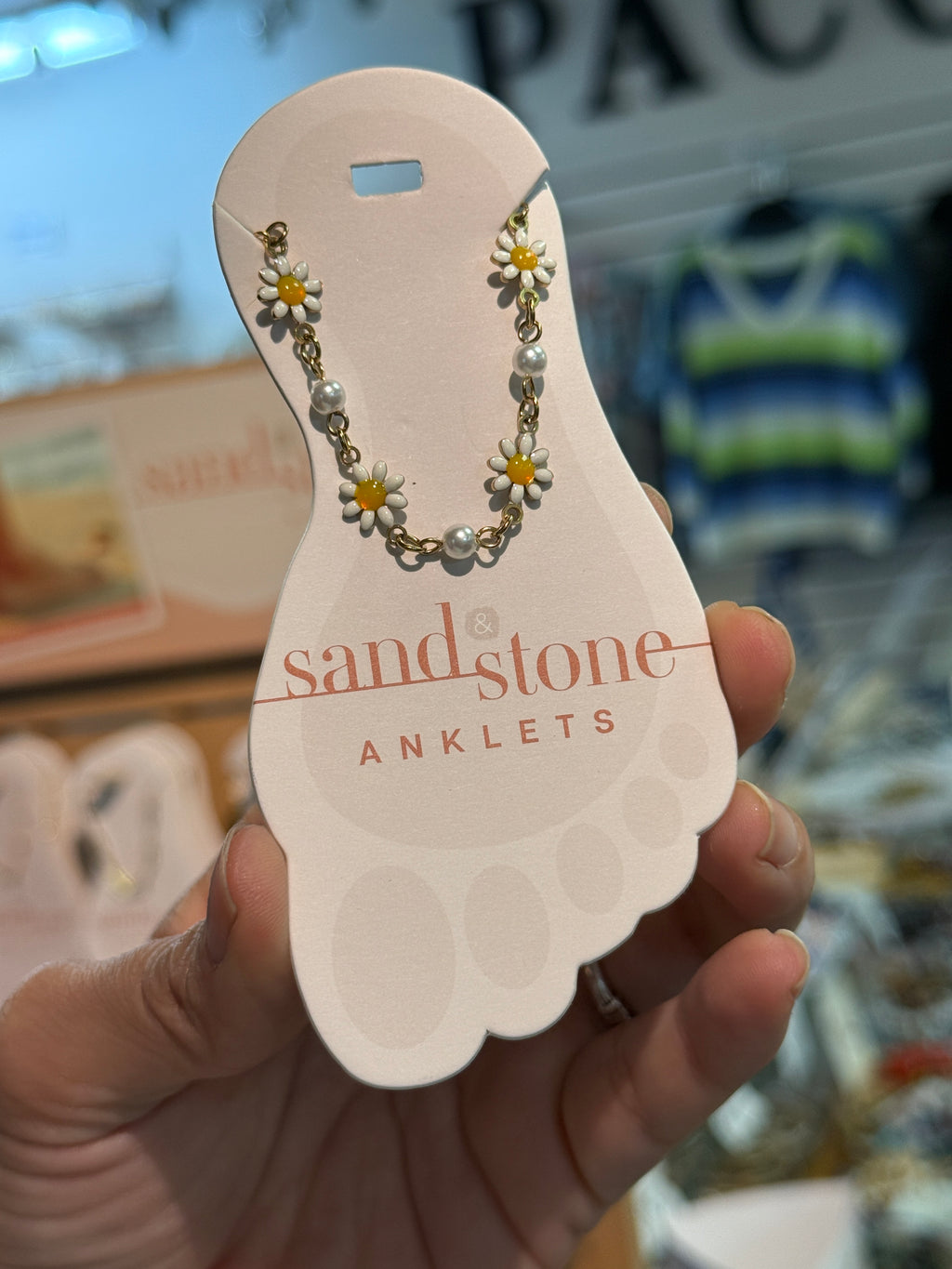 Gold Tone Stainless Steel Water Resistant Anklet by Sand & Stone