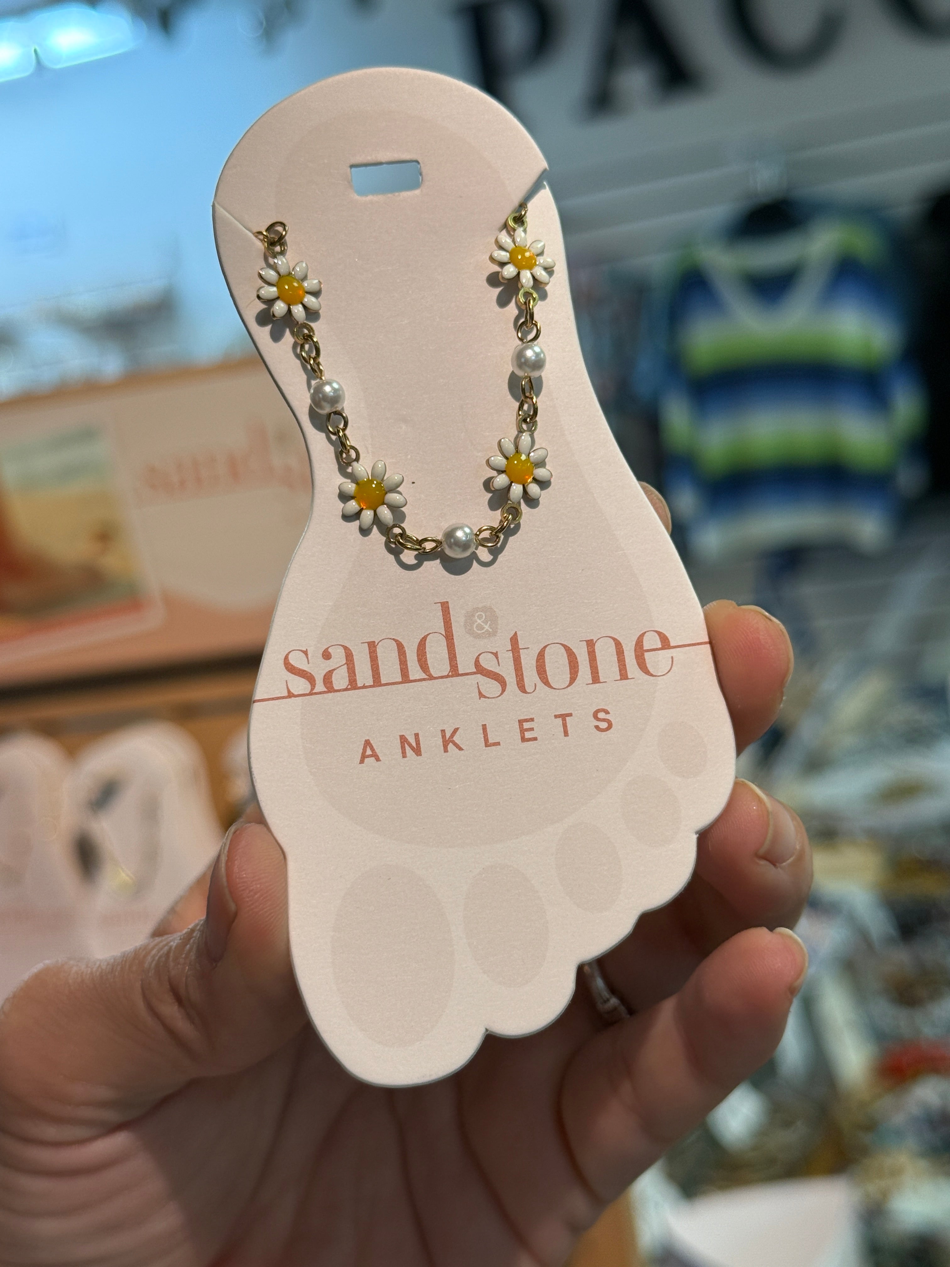 Gold Tone Stainless Steel Water Resistant Anklet by Sand & Stone