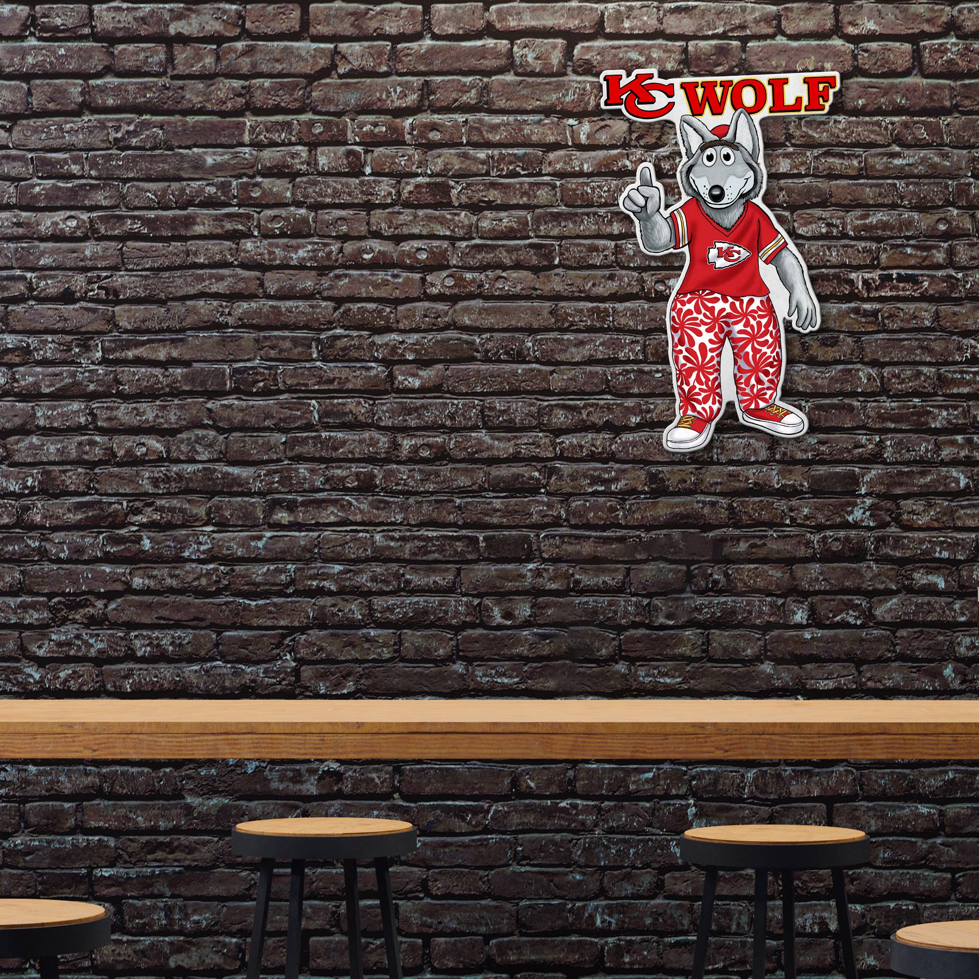 NFL Kansas City Chiefs Mascot Logo Shape Cut Pennant